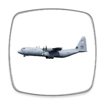 C-130 Super Hercules - Viereckiger Kühlschrankmagnet - Weiß - Vorne