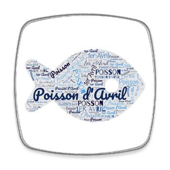 POISSON. POISSON D'AVRIL - Magnet carré - blanc - Devant