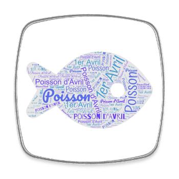 POISSON. POISSON D'AVRIL - Magnet carré - blanc - Devant