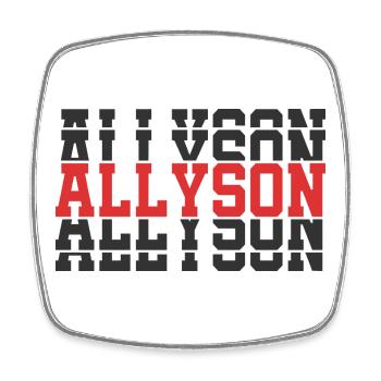 t-shirt Allyson t-shirt idée cadeau texte empilé - Magnet carré - blanc - Devant
