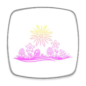 Easter Easter Eggs in the Grass - Square fridge magnet - white - Front