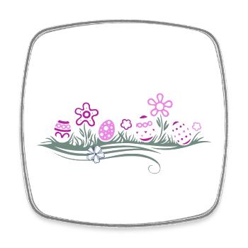 Easter Easter Eggs in the Grass - Square fridge magnet - white - Front