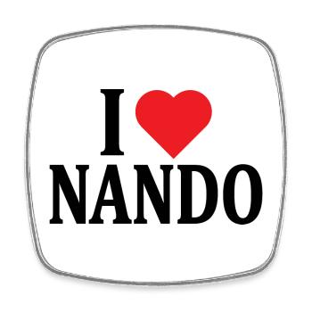 t-shirt j’aime Nando t-shirt idée cadeau - Magnet carré - blanc - Devant