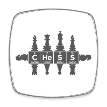 retro Figuren Periodensystem lustig icon Logo - Viereckiger Kühlschrankmagnet - Weiß - Vorne