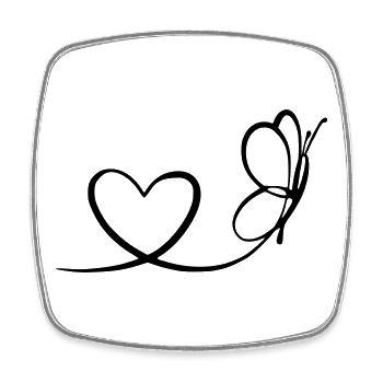 Butterfly with heart - Square fridge magnet - white - Front
