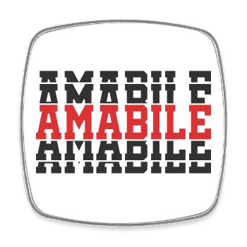 T-shirt Lovable T-shirt gift idea stacked text - Square fridge magnet - white - Front