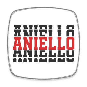 Aniello t-shirt stacked text gift idea t-shirt - Square fridge magnet - white - Front