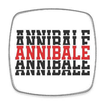 t-shirt Annibale t-shirt gift stacked text - Square fridge magnet - white - Front