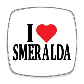 t-shirt I love Smeralda t-shirt gift idea - Square fridge magnet - white - Front