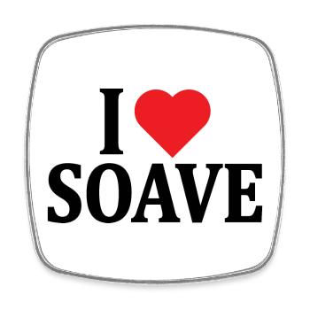 T-Shirt I love Soave T-Shirt Geschenkidee - Viereckiger Kühlschrankmagnet - Weiß - Vorne