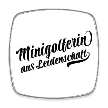Minigolferin aus Leidenschaft - Viereckiger Kühlschrankmagnet - Weiß - Vorne