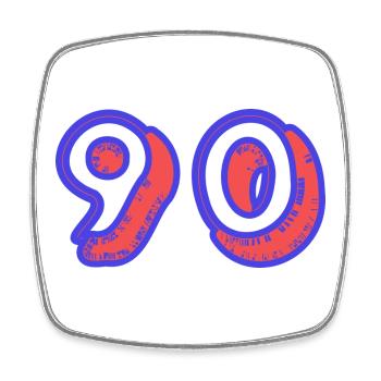 90. 90 YEARS. 90TH ANNIVERSARY. 90TH ANNIVERSARY. - Square fridge magnet - white - Front