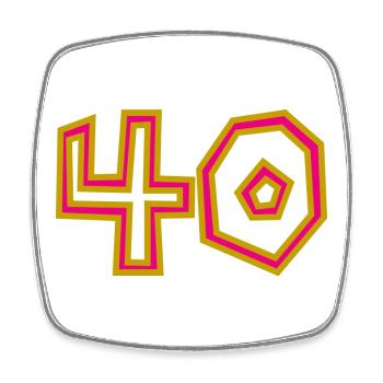 40. 40 YEARS. 40th ANNIVERSARY. 40TH ANNIVERSARY. - Square fridge magnet - white - Front