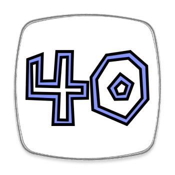 40. 40 YEARS. 40th ANNIVERSARY. 40TH ANNIVERSARY. - Square fridge magnet - white - Front