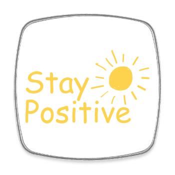Strahlende Sonne - Stay Positive - Viereckiger Kühlschrankmagnet - Weiß - Vorne