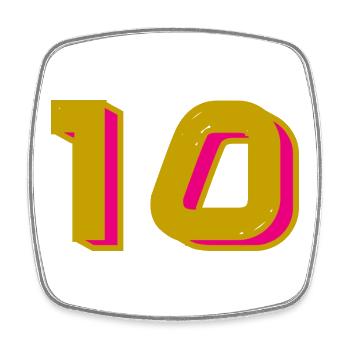 10. 10 YEARS. 10th ANNIVERSARY. 10 YEAR ANNIVERSARY. - Square fridge magnet - white - Front