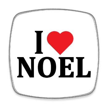 T-Shirt I love Noel T-Shirt Geschenkidee - Viereckiger Kühlschrankmagnet - Weiß - Vorne