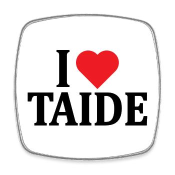 T-Shirt I love Taide T-Shirt Geschenkidee - Viereckiger Kühlschrankmagnet - Weiß - Vorne