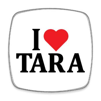 t-shirt J’aime Tara t-shirt idée cadeau - Magnet carré - blanc - Devant