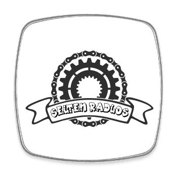 selten radlos bikerlogo - Viereckiger Kühlschrankmagnet - Weiß - Vorne
