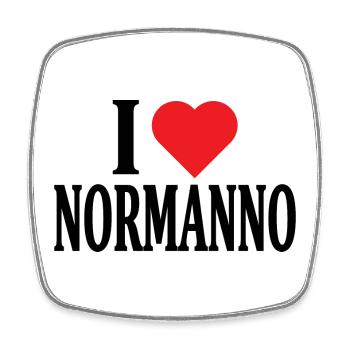 T-Shirt Ich liebe Norman T-Shirt Geschenkidee - Viereckiger Kühlschrankmagnet - Weiß - Vorne