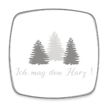 Ich mag den Harz -Tannen - Viereckiger Kühlschrankmagnet - Weiß - Vorne