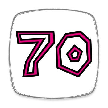 70. 70 ANS. 70e ANNIVERSAIRE. ANNIVERSAIRE 70 ANS. - Magnet carré - blanc - Devant