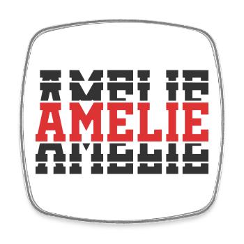 T-Shirt Amelie T-Shirt Geschenkidee gestapelter Text - Viereckiger Kühlschrankmagnet - Weiß - Vorne