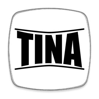 T-Shirt Tina T-Shirt Geschenkidee - Viereckiger Kühlschrankmagnet - Weiß - Vorne