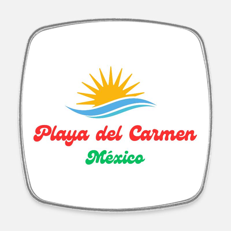 Playa del Carmen Mexico Sun Water Design - Square fridge magnet - white