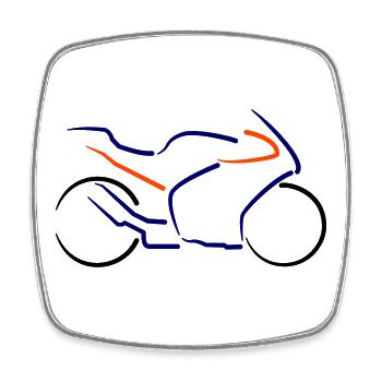 Motorrad Supersport Konturen mehrfarbig - Viereckiger Kühlschrankmagnet - Weiß - Vorne
