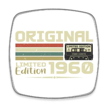 Retro 1960er Jahre Geburtstagsgeschenk Geboren 1960 Original - Viereckiger Kühlschrankmagnet - Weiß - Vorne