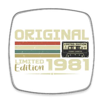 Rétro 1981 Cadeau Anniversaire Né en 1981 Original - Magnet carré - blanc - Devant