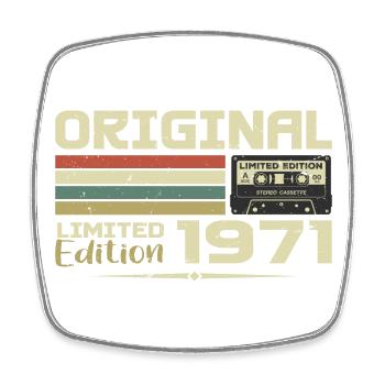 Retro 1971 Birthday Gift Born in 1971 Original - Square fridge magnet - white - Front