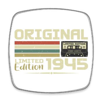 Retro 1945 Birthday Gift Born in 1945 Original - Square fridge magnet - white - Front