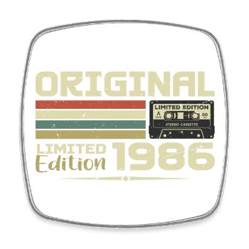 Retro 1986 Birthday Gift Born in 1986 Original - Square fridge magnet - white - Front