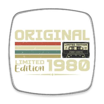 Retro 1980's Original Born in 1980's Birthday Gift - Square fridge magnet - white - Front