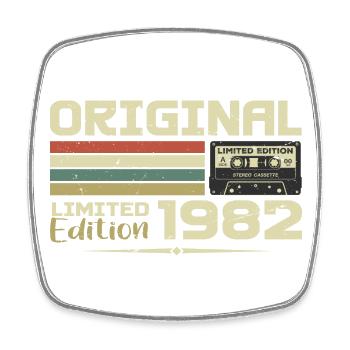 Retro 1982 Birthday Gift Born in 1982 Original - Square fridge magnet - white - Front