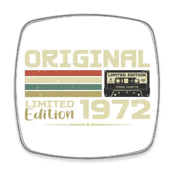 Retro 1972 Birthday Gift Born in 1972 Original - Square fridge magnet - white - Front