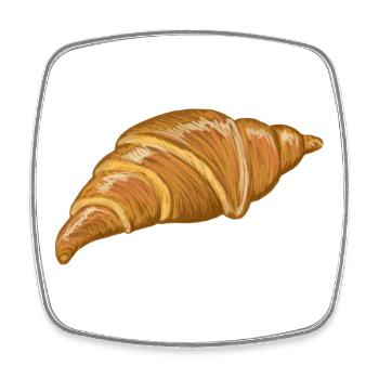 Illustration du croissant doré du lever du soleil - Magnet carré - blanc - Devant