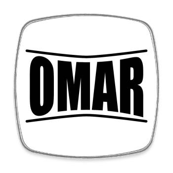 T-Shirt Omar T-Shirt Geschenkidee - Viereckiger Kühlschrankmagnet - Weiß - Vorne