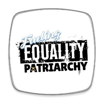 Promoting equality instead of patriarchy - Square fridge magnet - white - Front