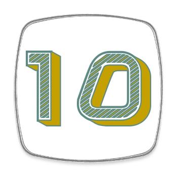 10. 10 ANS. 10e ANNIVERSAIRE. ANNIVERSAIRE 10 ANS. - Magnet carré - blanc - Devant
