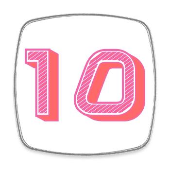 10. 10 JAHRE. 10-JÄHRIGES JUBILÄUM. 10-JÄHRIGES JUBILÄUM. - Viereckiger Kühlschrankmagnet - Weiß - Vorne