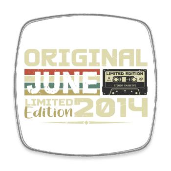 Juin 2014 Vintage Nées En Juin 2014 Anniversaire - Magnet carré - blanc - Devant