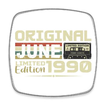 Juin 1990 Vintage Nées En Juin 1990 Anniversaire - Magnet carré - blanc - Devant