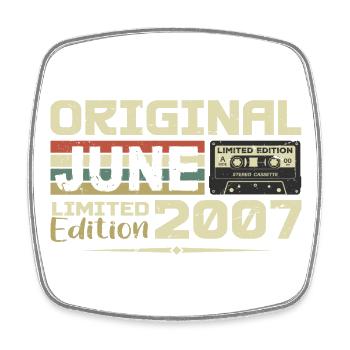 Juin 2007 Vintage Nées En Juin 2007 Anniversaire - Magnet carré - blanc - Devant