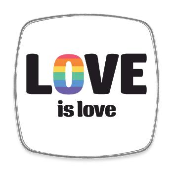 Mois de la fierté LGBT - Love is Love - Magnet carré - blanc - Devant