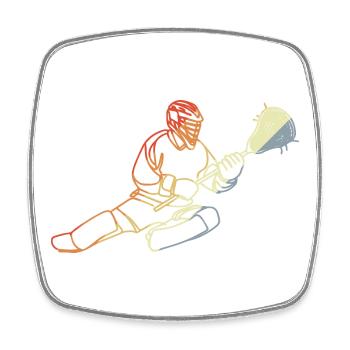 Lacrosse Torhüter Vintage - Viereckiger Kühlschrankmagnet - Weiß - Vorne