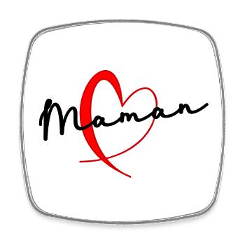 MOTHER'S DAY. HEART. HAPPY BIRTHDAY. MOM - Square fridge magnet - white - Front